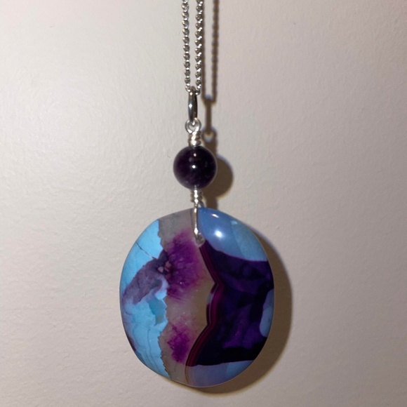 Large Pendant Necklace with Silver Chain - Picture 1 of 7